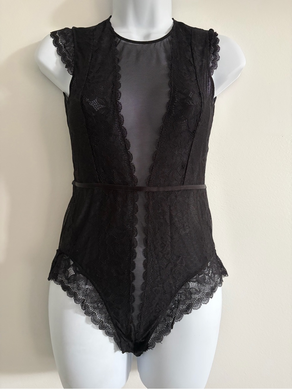 Brandy Melville Black Lace Mesh Bodysuit